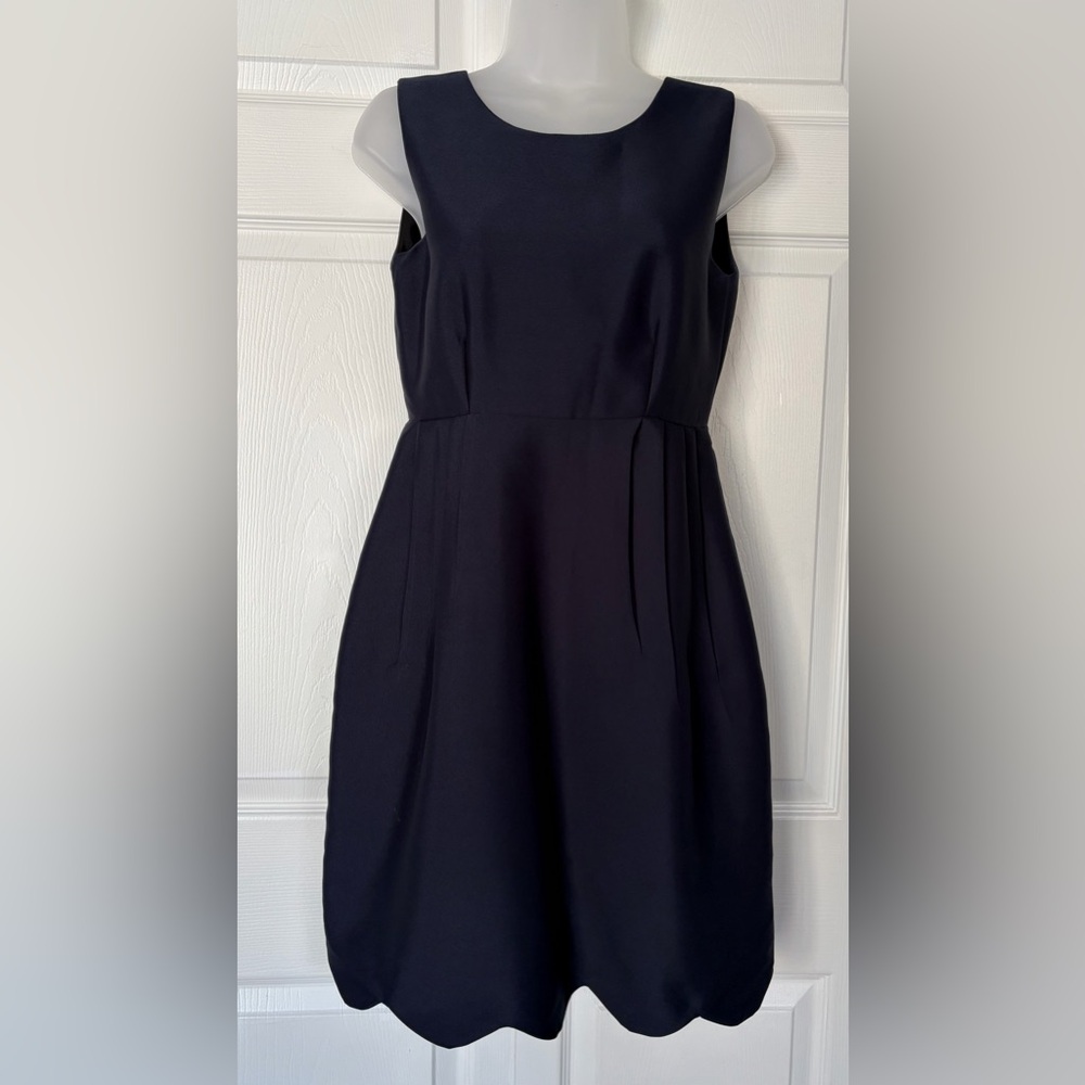 Camilyn Beth Dress Fresh Air Dress Sleeveless Scalloped Bottom Navy Blue Size 4